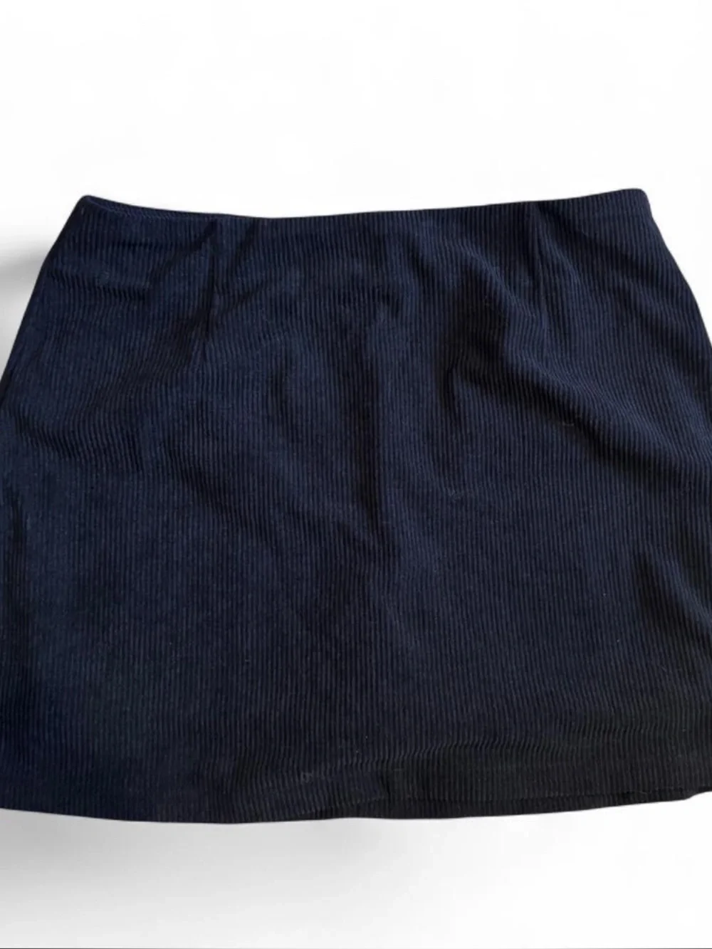 HALARA Navy Ribbed Corduroy Mini Skirt